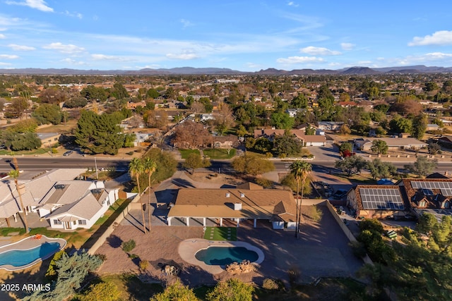 bird's eye view featuring a mountain view