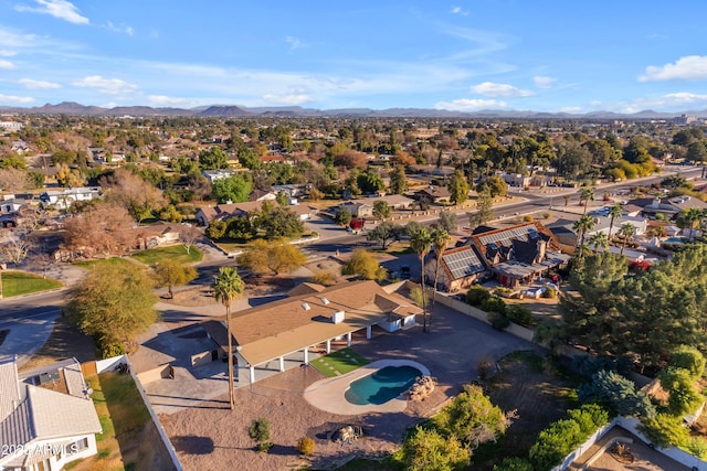 bird's eye view with a mountain view