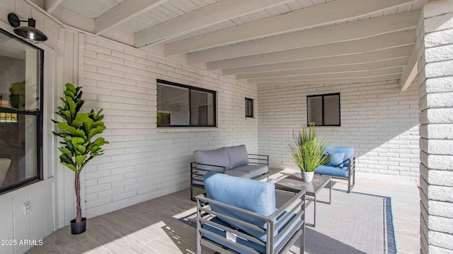 view of patio with an outdoor hangout area