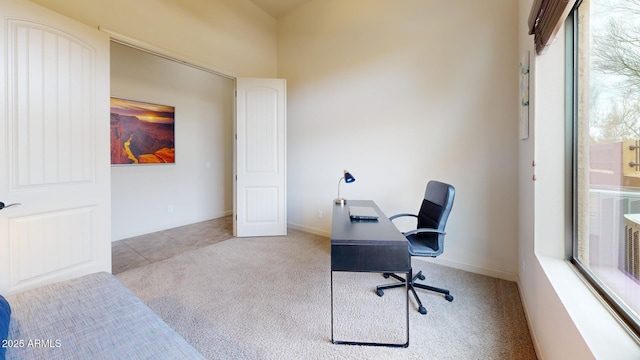 view of carpeted office