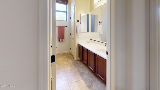 bathroom featuring vanity and tile patterned floors