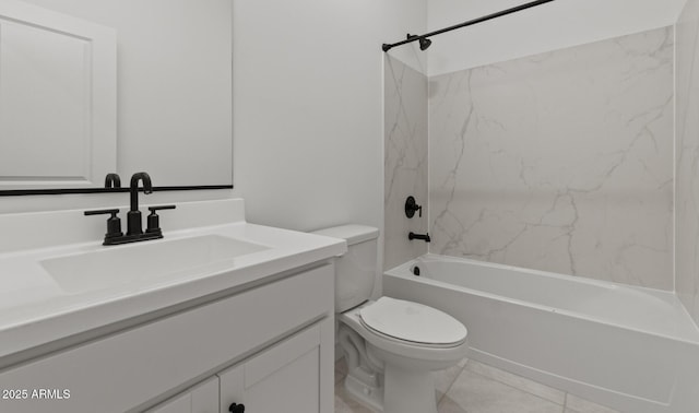42405 W Peters Dr, Maricopa, AZ 85138 - bathroom with toilet, vanity, bathtub / shower combination, and tile patterned floors