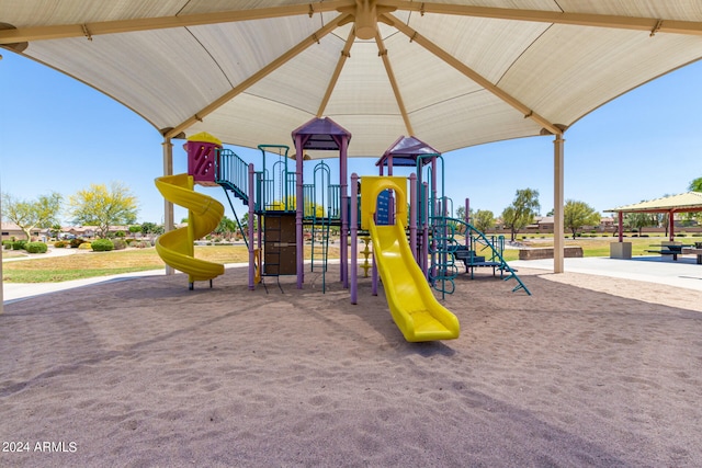 view of playground featuring a gazebo