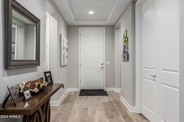 entryway featuring light hardwood / wood-style flooring