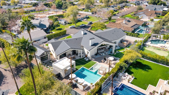 drone / aerial view with a residential view