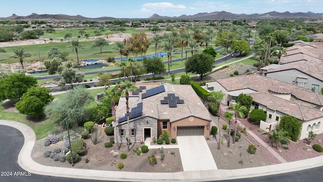 aerial view with a residential view and a mountain view