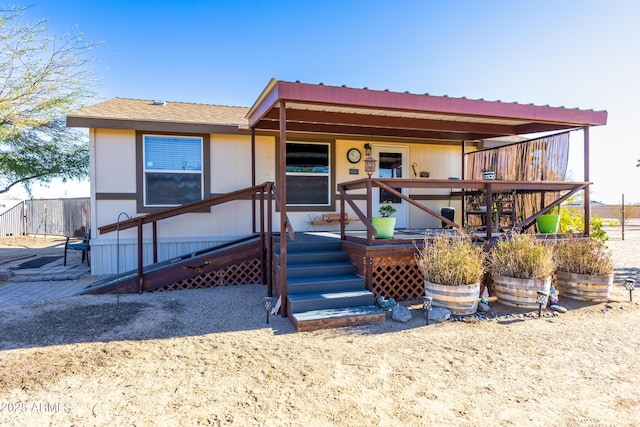 view of front of property with covered porch