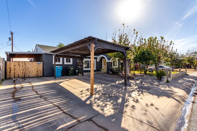 view of patio with a carport