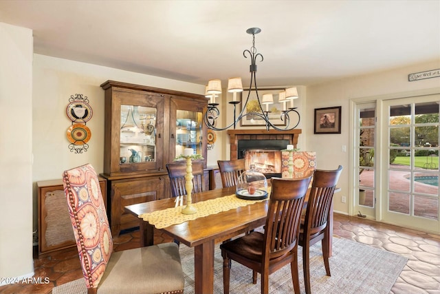 dining room featuring an inviting chandelier