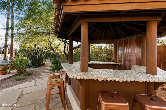 view of patio with a gazebo