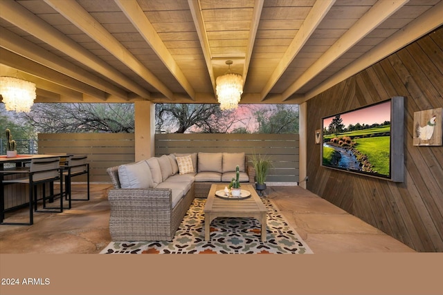 view of patio featuring an outdoor hangout area