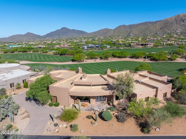 bird's eye view with a mountain view