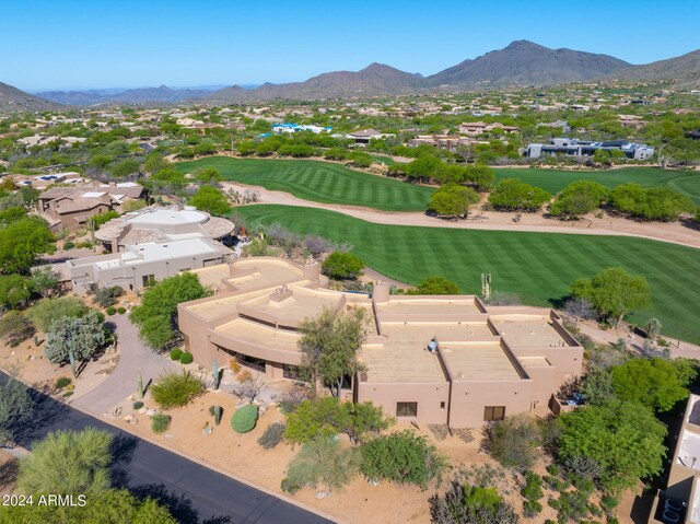 bird's eye view with a mountain view