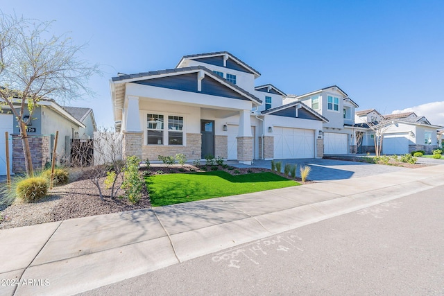 craftsman house with a garage