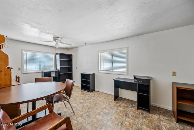 312 W Saddle Ln, Payson, AZ 85541 - dining area with plenty of natural light, a ceiling fan, and a textured ceiling