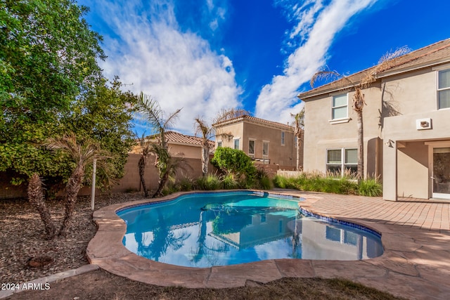 view of pool featuring a patio