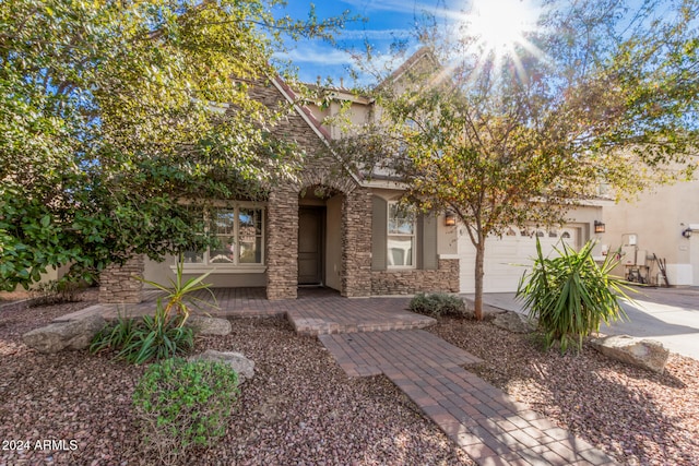 view of front of house featuring a garage