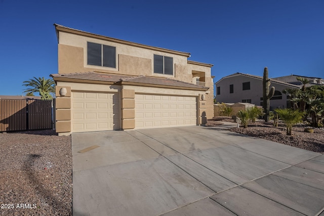 view of property featuring a garage