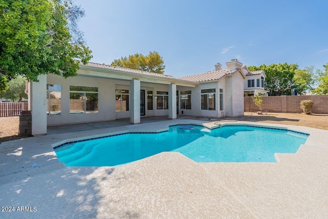 view of pool featuring a patio area