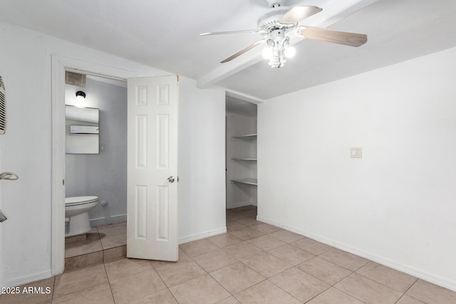 2064 W 2nd St, Mesa, AZ 85201 - unfurnished bedroom with light tile patterned floors, baseboards, a ceiling fan, and a closet