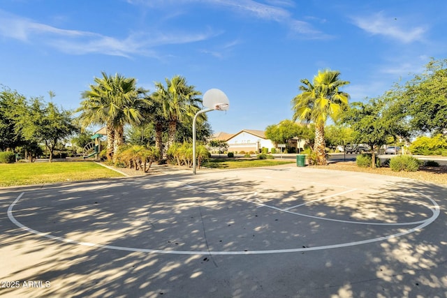 view of basketball court featuring community basketball court