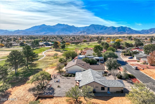 aerial view featuring a mountain view