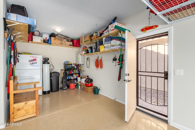 interior space with white refrigerator