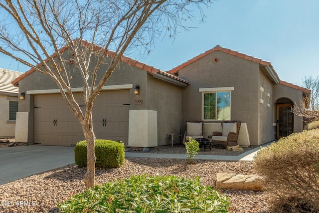 exterior space featuring a garage