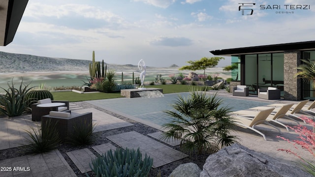 exterior space with an outdoor living space and a patio