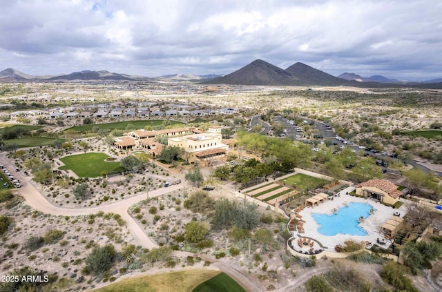 aerial view featuring a mountain view