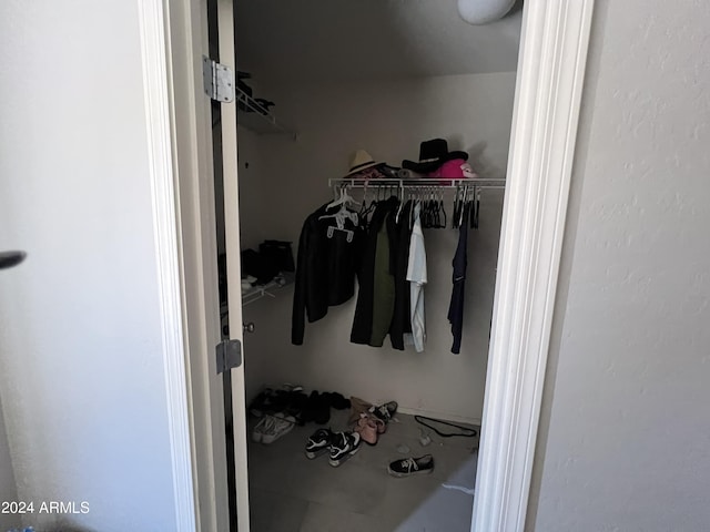 view of walk in closet