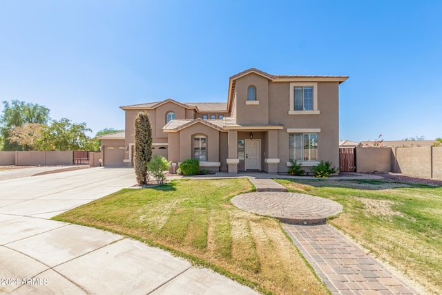 view of front of property featuring a front yard