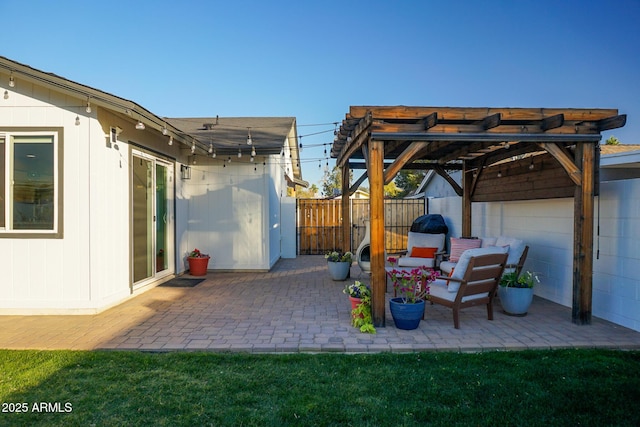 view of patio with a pergola