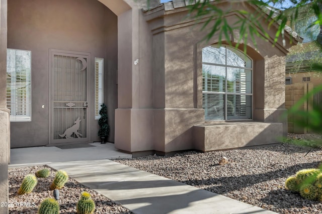 13945 E Gail Rd, Scottsdale, AZ 85259 - view of exterior entry featuring stucco siding