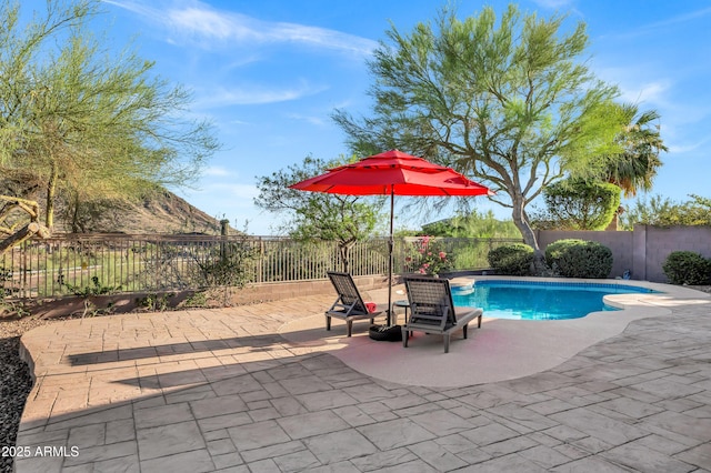 13945 E Gail Rd, Scottsdale, AZ 85259 - view of pool with a patio area and a fenced backyard