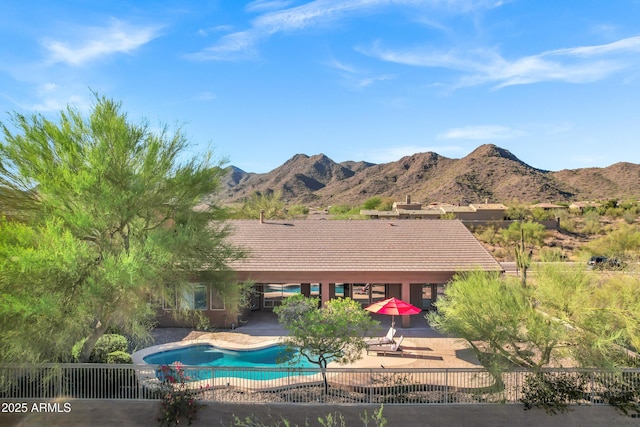 13945 E Gail Rd, Scottsdale, AZ 85259 - view of pool featuring a patio and a mountain view