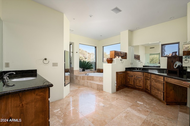 11070 E Rolling Rock Dr, Scottsdale, AZ 85262 - full bathroom with a sink, a garden tub, and two vanities