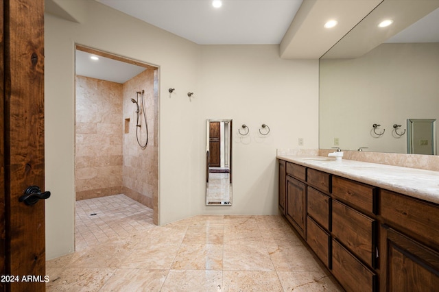 11070 E Rolling Rock Dr, Scottsdale, AZ 85262 - full bathroom featuring recessed lighting, a walk in shower, and vanity