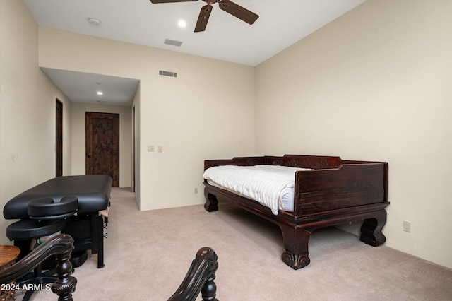 11070 E Rolling Rock Dr, Scottsdale, AZ 85262 - bedroom featuring carpet, ceiling fan, and visible vents
