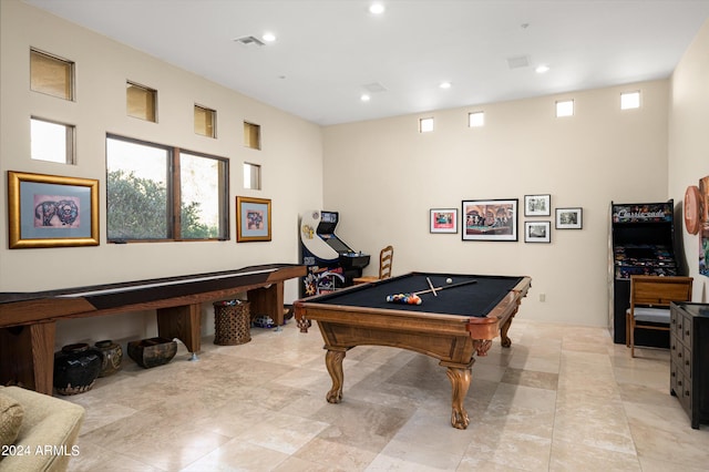 11070 E Rolling Rock Dr, Scottsdale, AZ 85262 - recreation room featuring pool table, visible vents, and recessed lighting