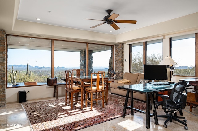 11070 E Rolling Rock Dr, Scottsdale, AZ 85262 - dining space featuring recessed lighting and ceiling fan