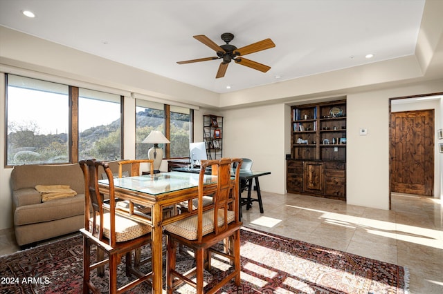 11070 E Rolling Rock Dr, Scottsdale, AZ 85262 - dining area featuring recessed lighting and a ceiling fan