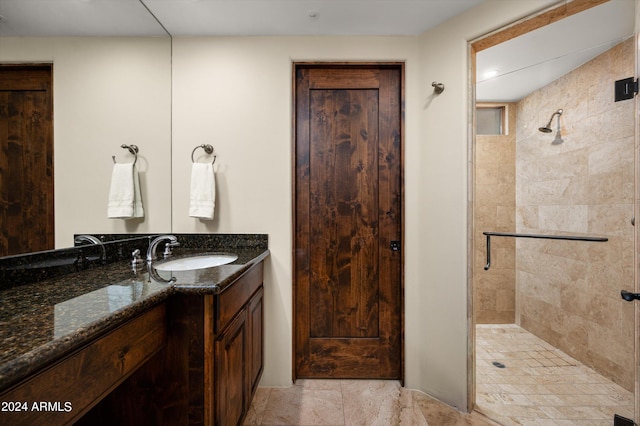 11070 E Rolling Rock Dr, Scottsdale, AZ 85262 - full bath featuring a tile shower and vanity