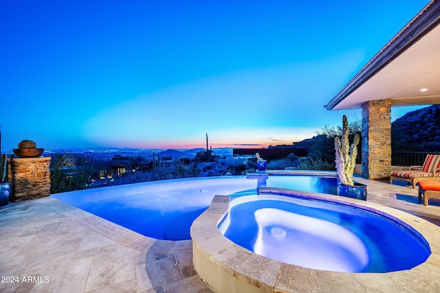 11070 E Rolling Rock Dr, Scottsdale, AZ 85262 - view of pool with a pool with connected hot tub and a patio area
