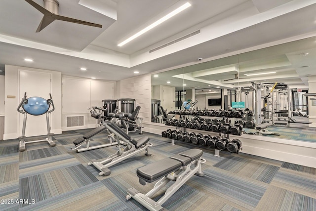 gym featuring carpet flooring