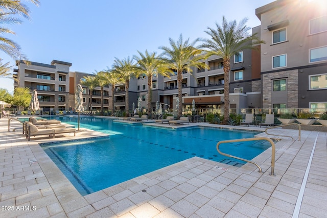 view of pool with a patio