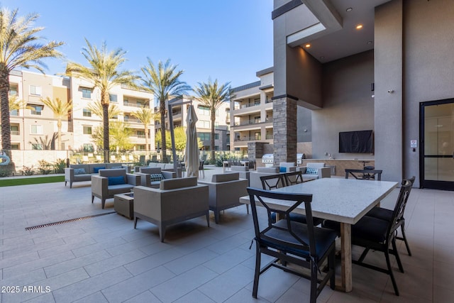 view of patio / terrace with an outdoor living space