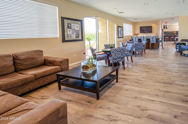 living room featuring light hardwood / wood-style floors