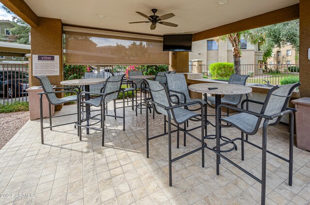 view of patio with ceiling fan