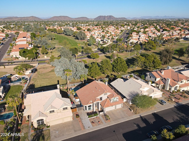 drone / aerial view with a mountain view